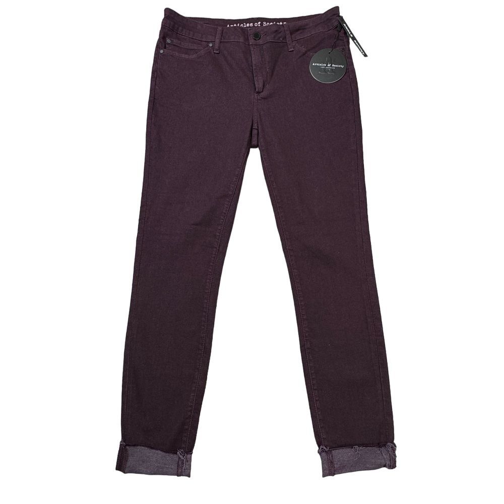Articles Of Society BRAND NEW Jeans Size 30 Dark Plum‎ Stretch Ankle Skinny